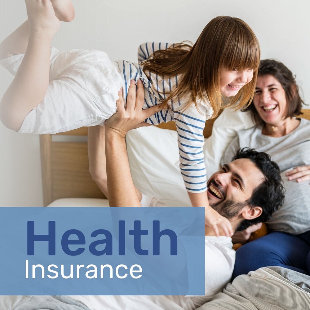 Health insurance Instagram post template, family design