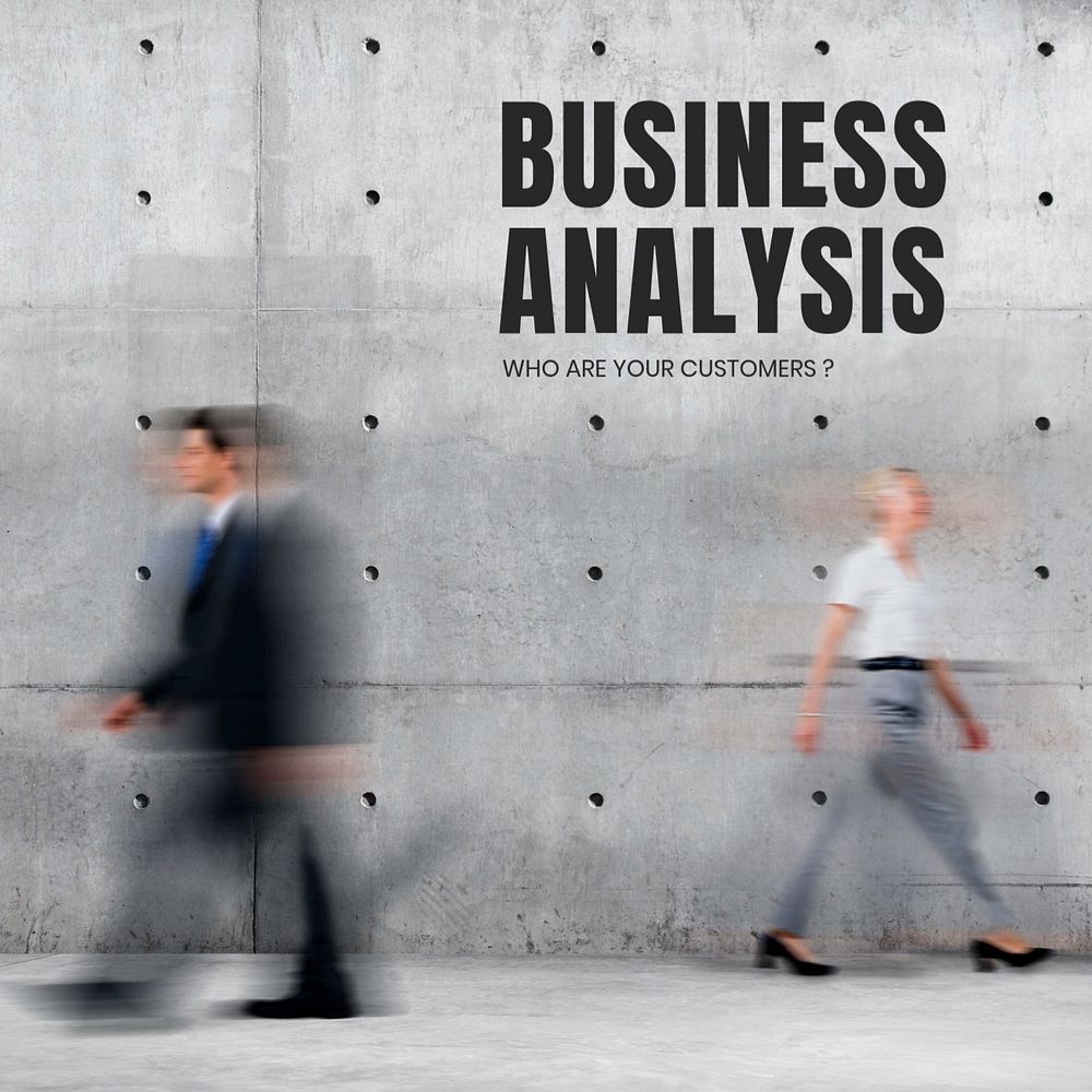 Business analysis Instagram post template, who are your customers