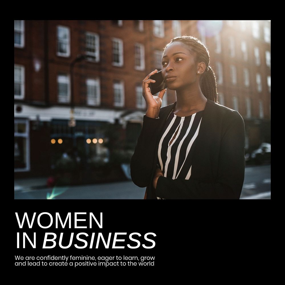Modern businesswoman Instagram post template, women in business 