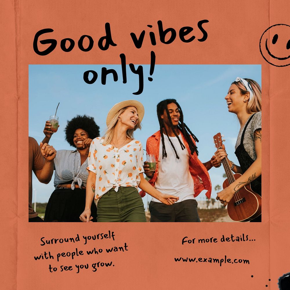 Teen lifestyle  Instagram post template, editable design