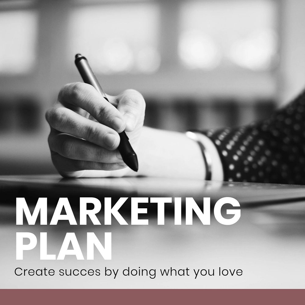 Marketing plan Instagram post template, modern design