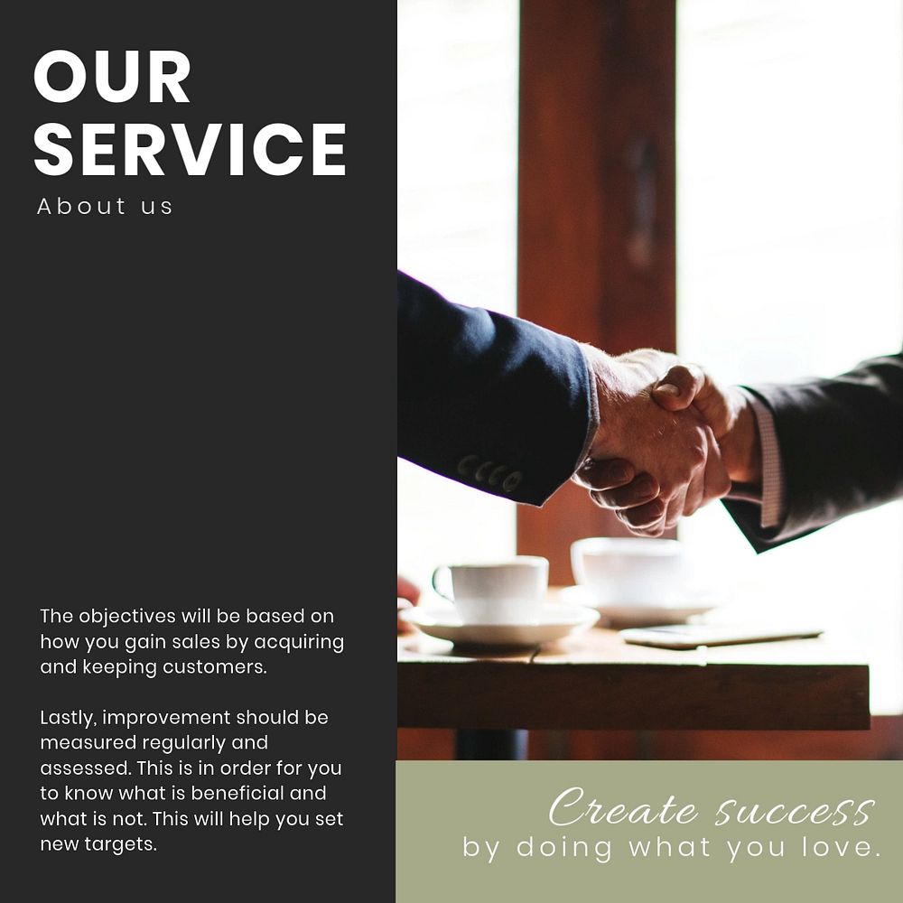 Our service Instagram post template, business overview 