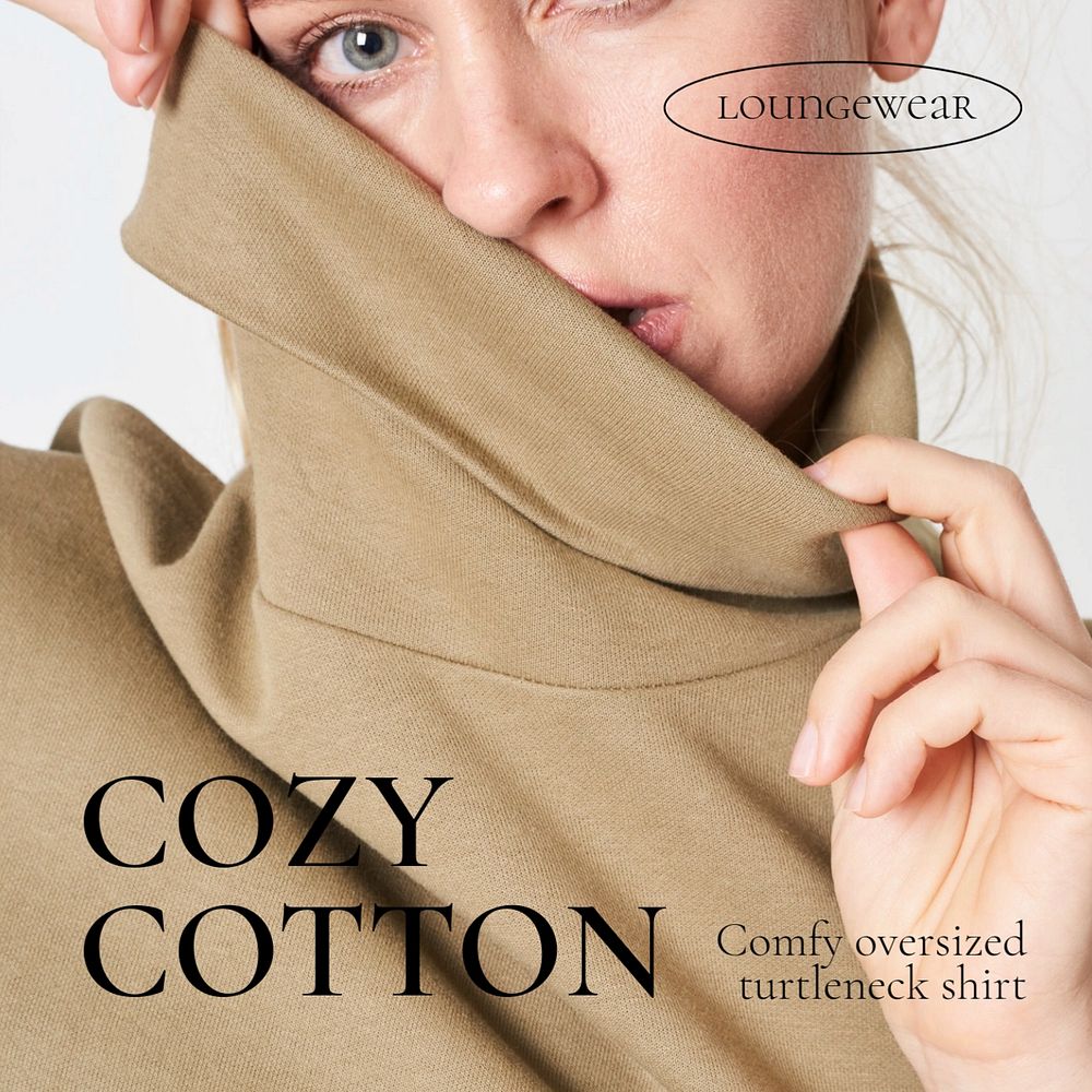 Autumn loungewear Instagram post template, editable brown design