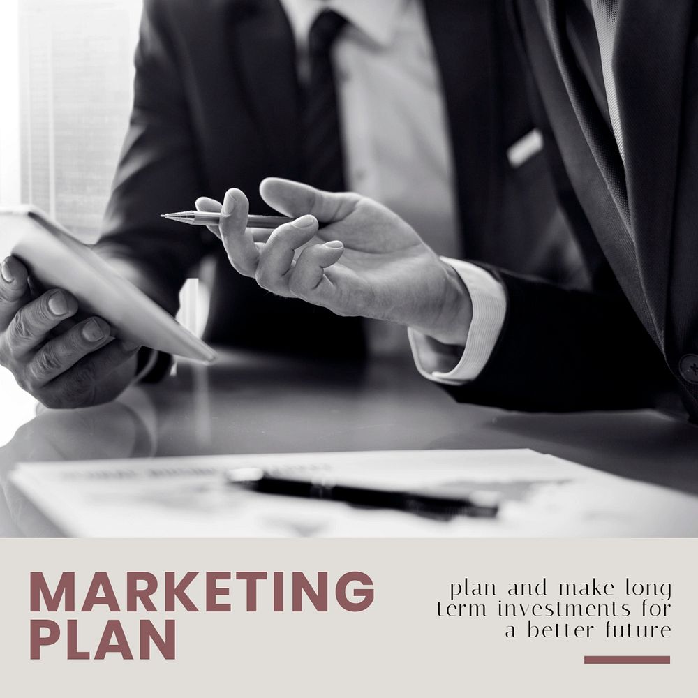 Marketing plan Instagram post template, modern design