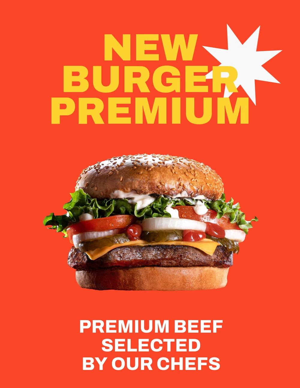 Burger restaurant flyer editable template, food branding