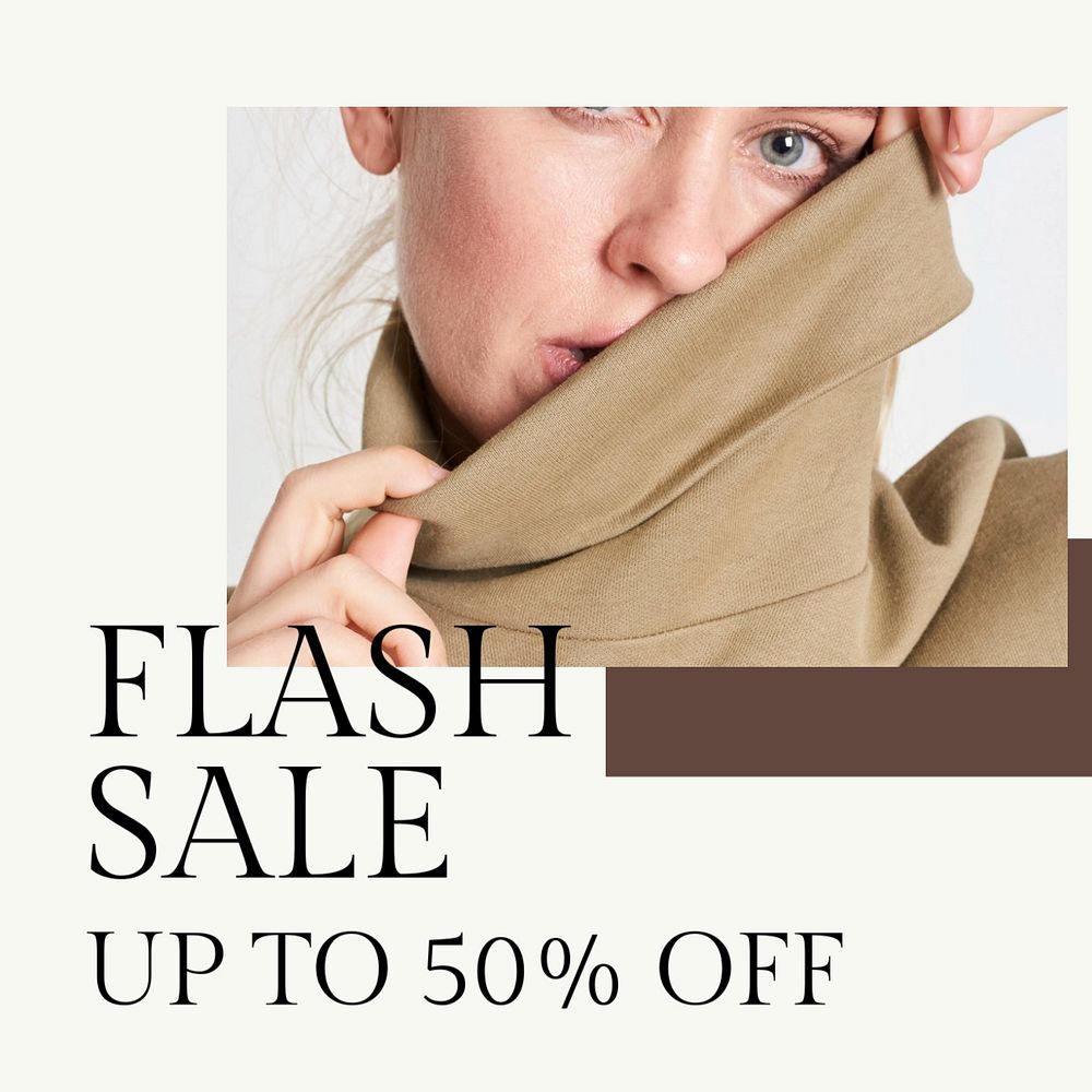 Sale promotion instagram ad template, fashion aesthetic, editable design