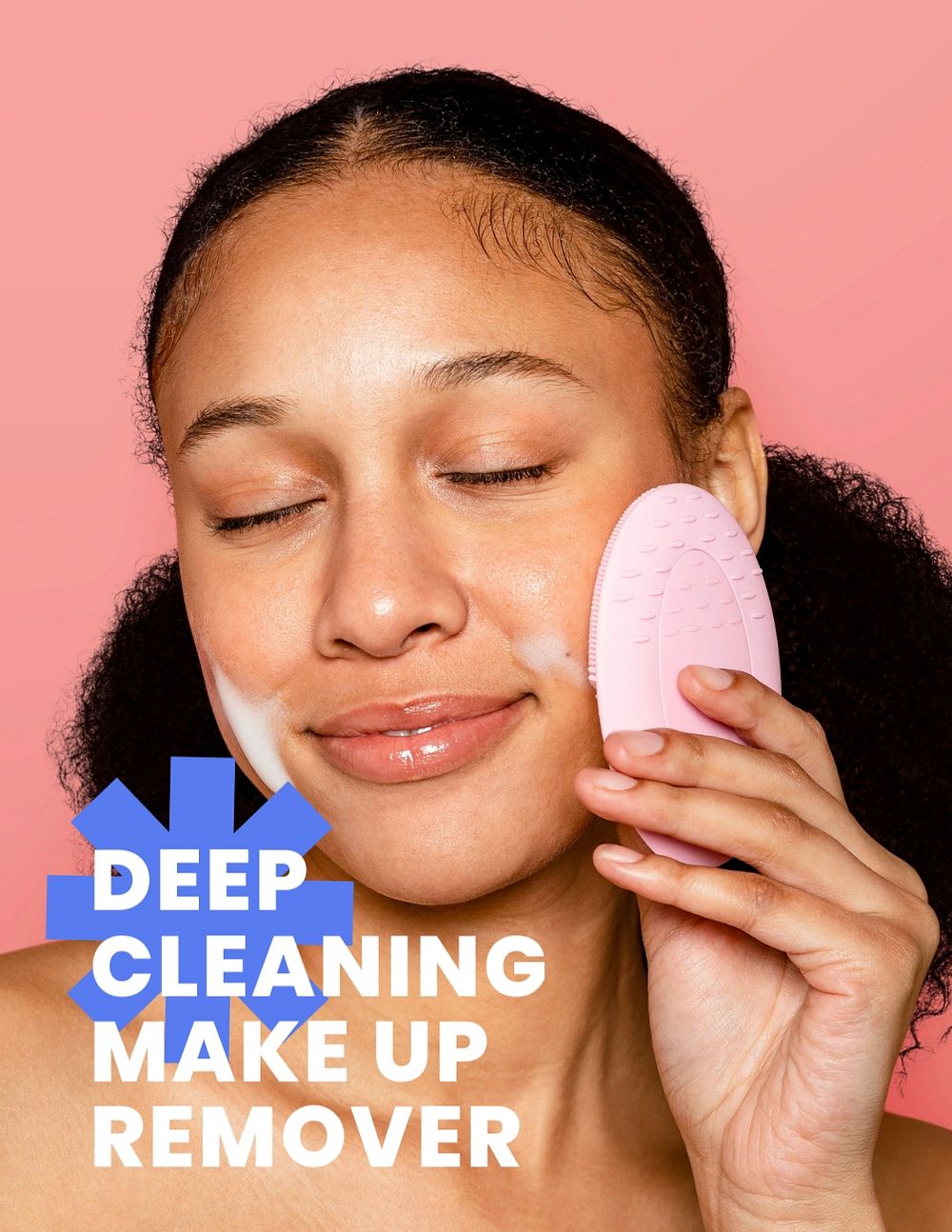 Deep cleansing flyer editable template, beauty ad