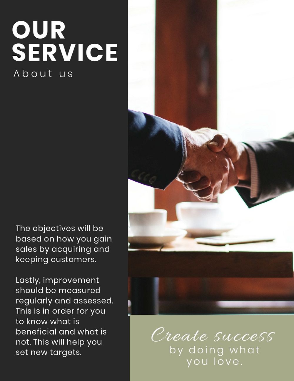 Our service flyer editable template, business overview