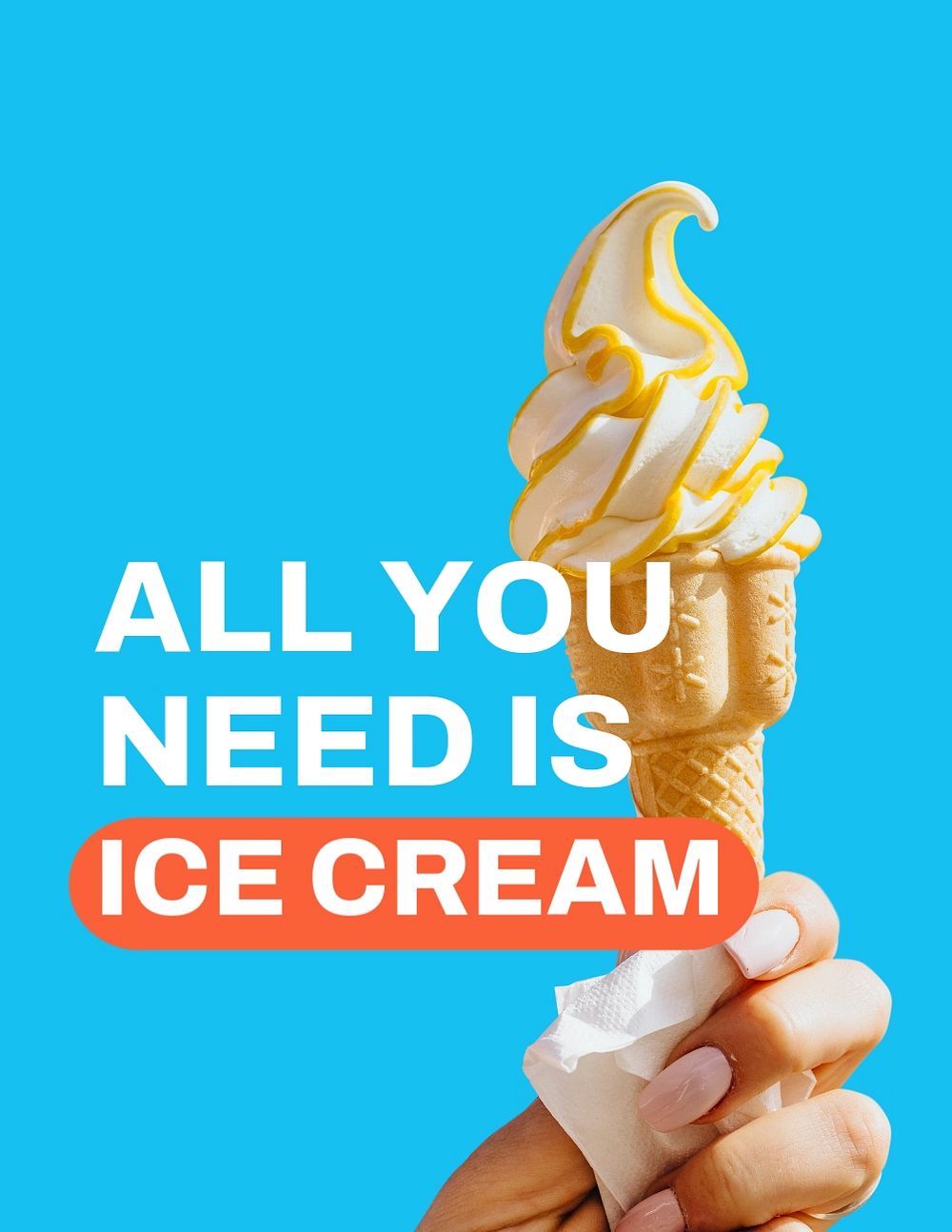 Soft serve flyer editable template, food quote