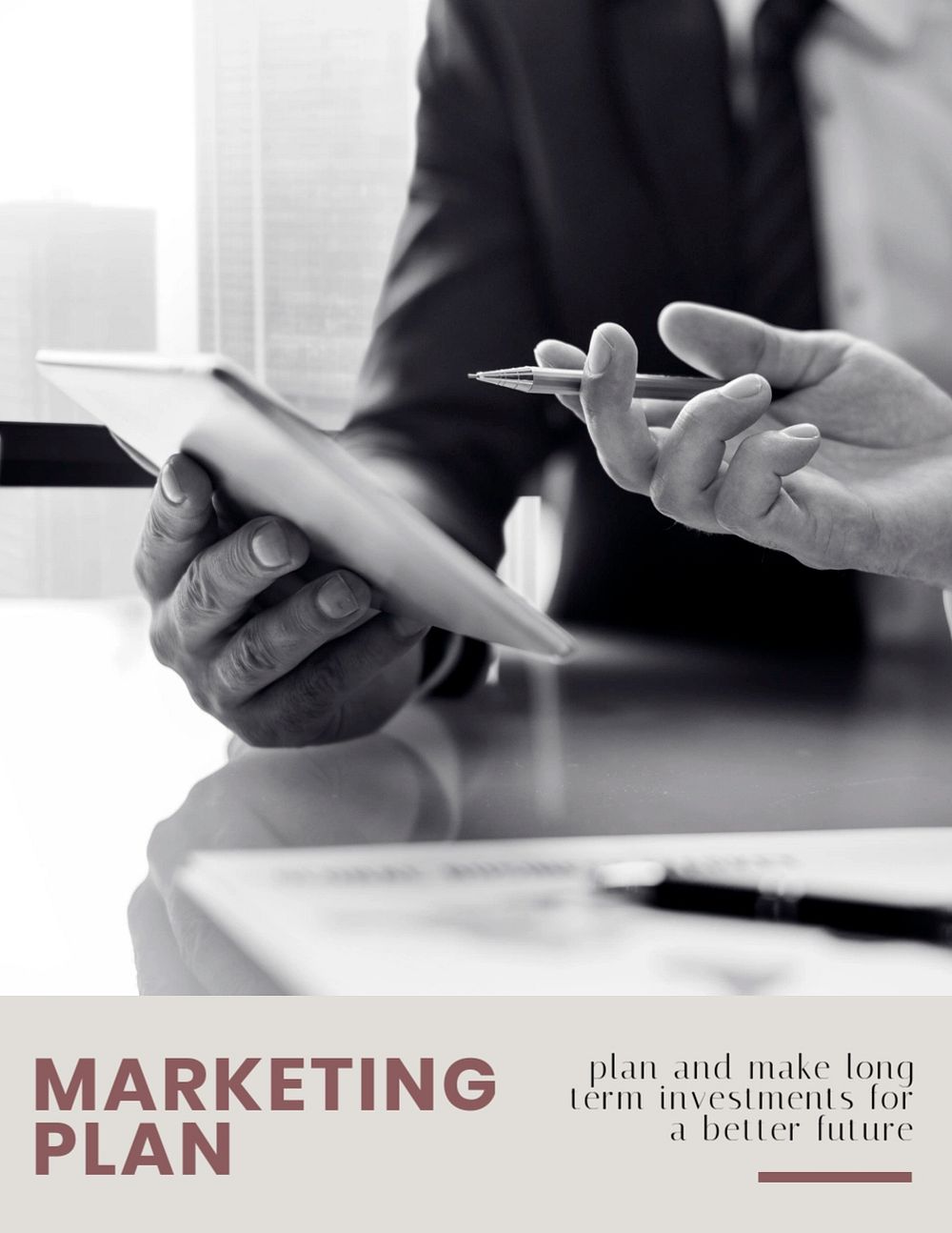 Marketing plan flyer editable template, modern design