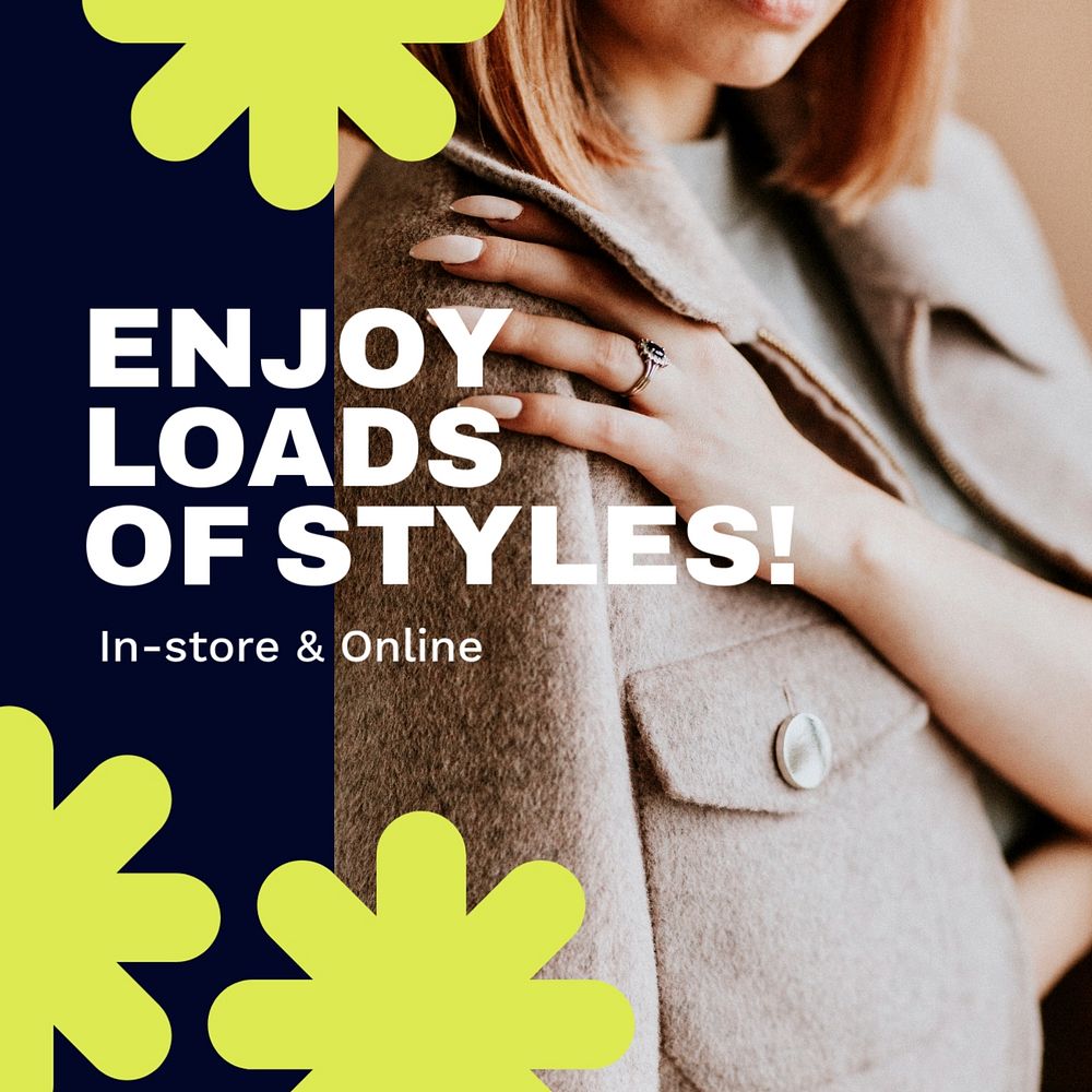 Fashion memphis Instagram post template, shopping ad