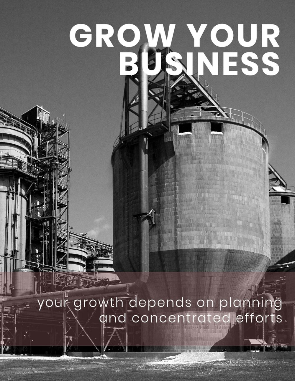 Business growth flyer editable template, industry photo