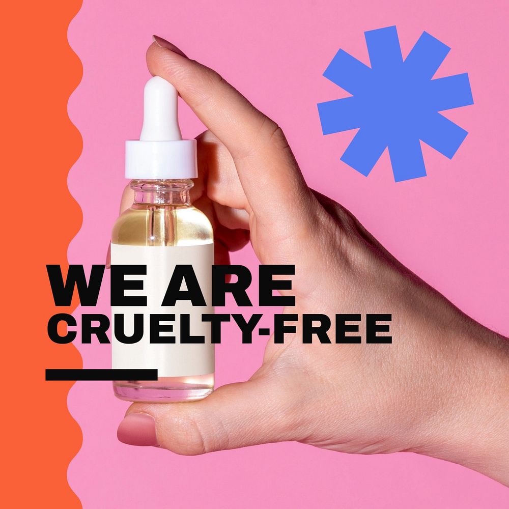 Cruelty-free skincare Instagram post template, business ad