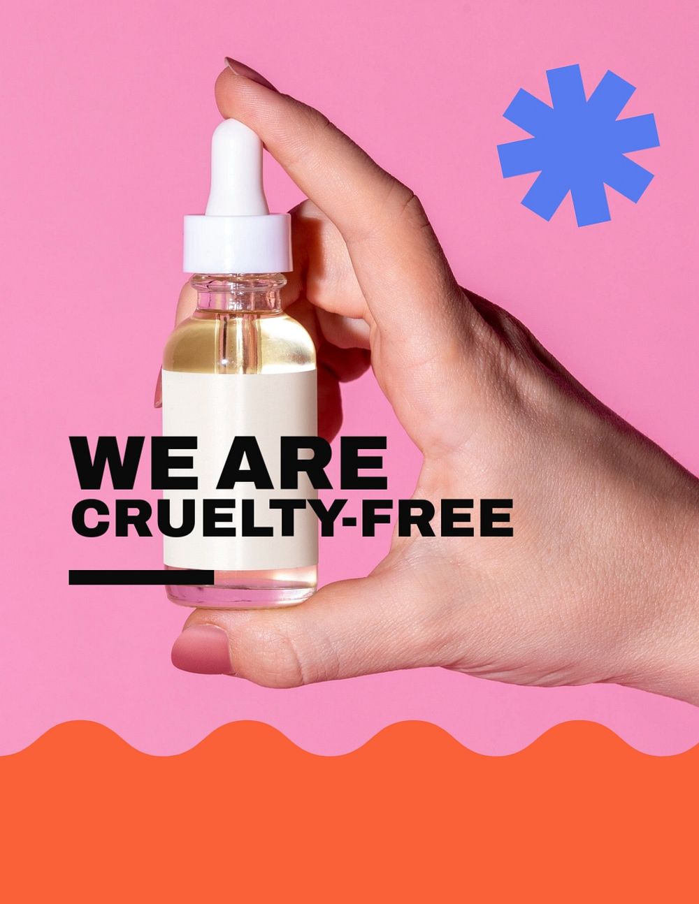 Cruelty-free skincare flyer editable template, business ad