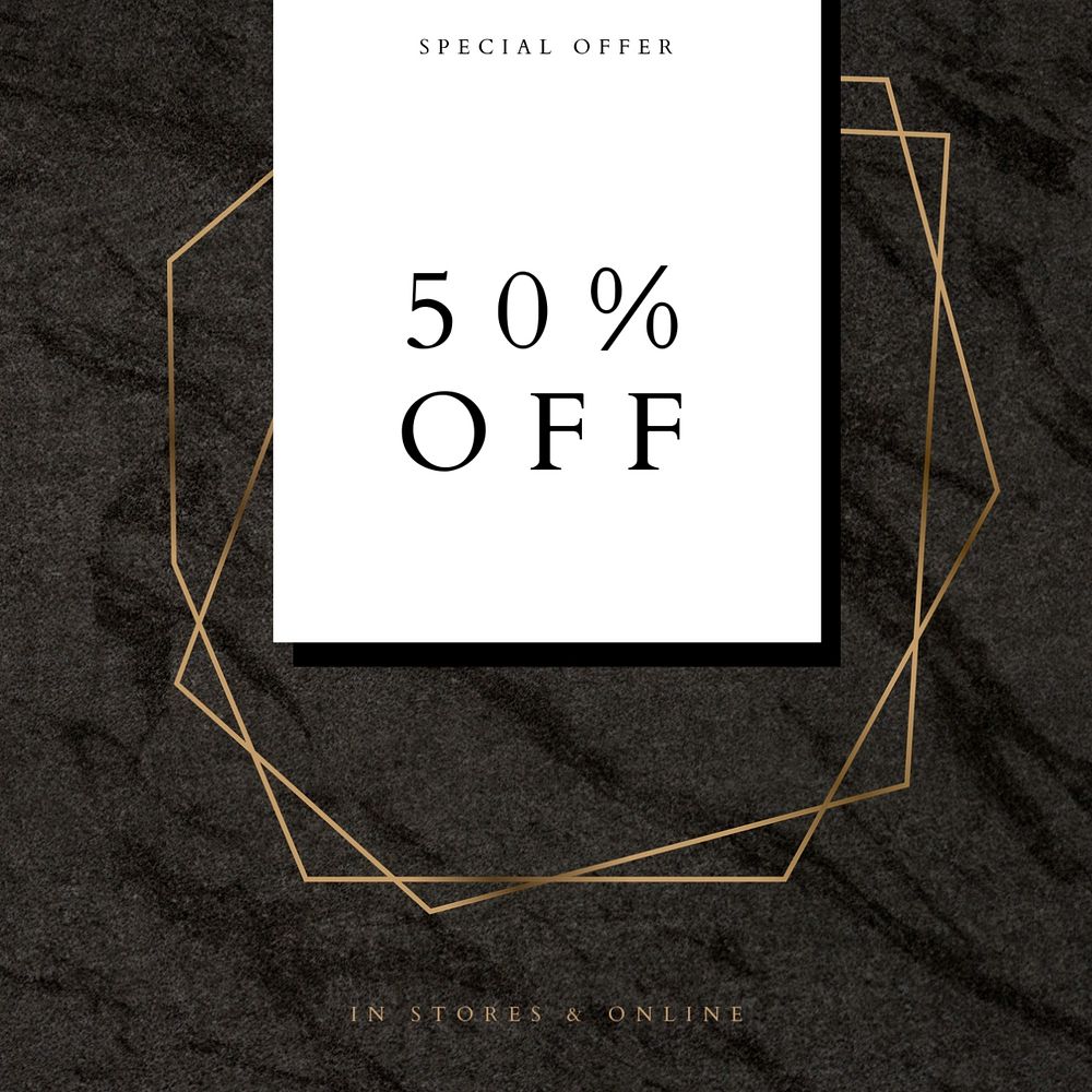 Sale shopping Instagram post template, luxury aesthetic design
