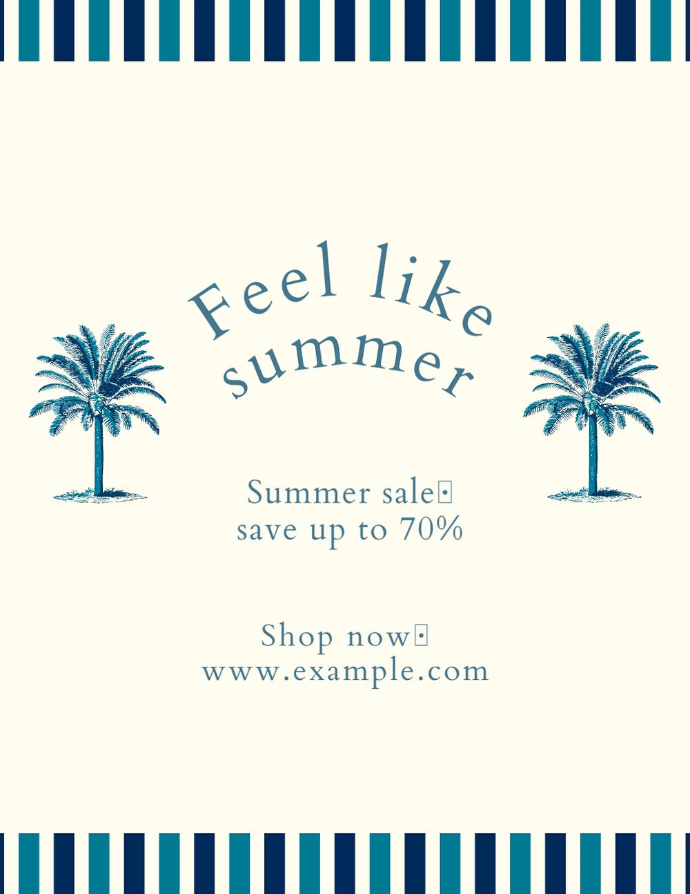 Summer sale flyer template, editable design