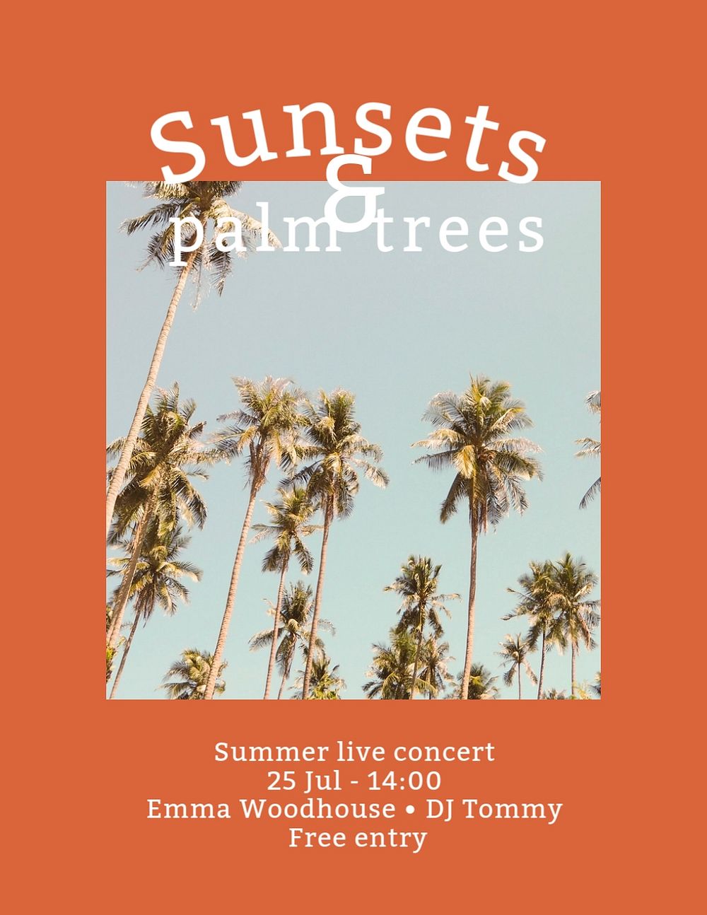 Summer concert flyer template, editable design