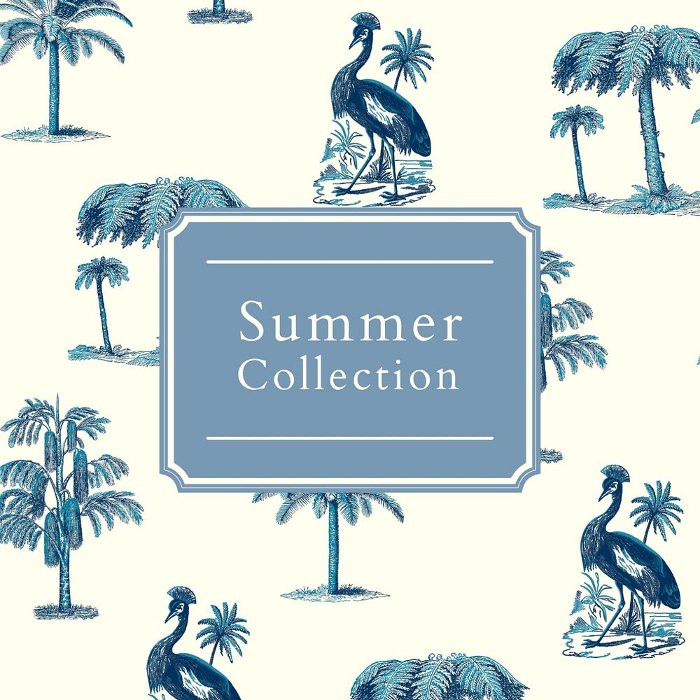 Summer collection Instagram post template, editable text