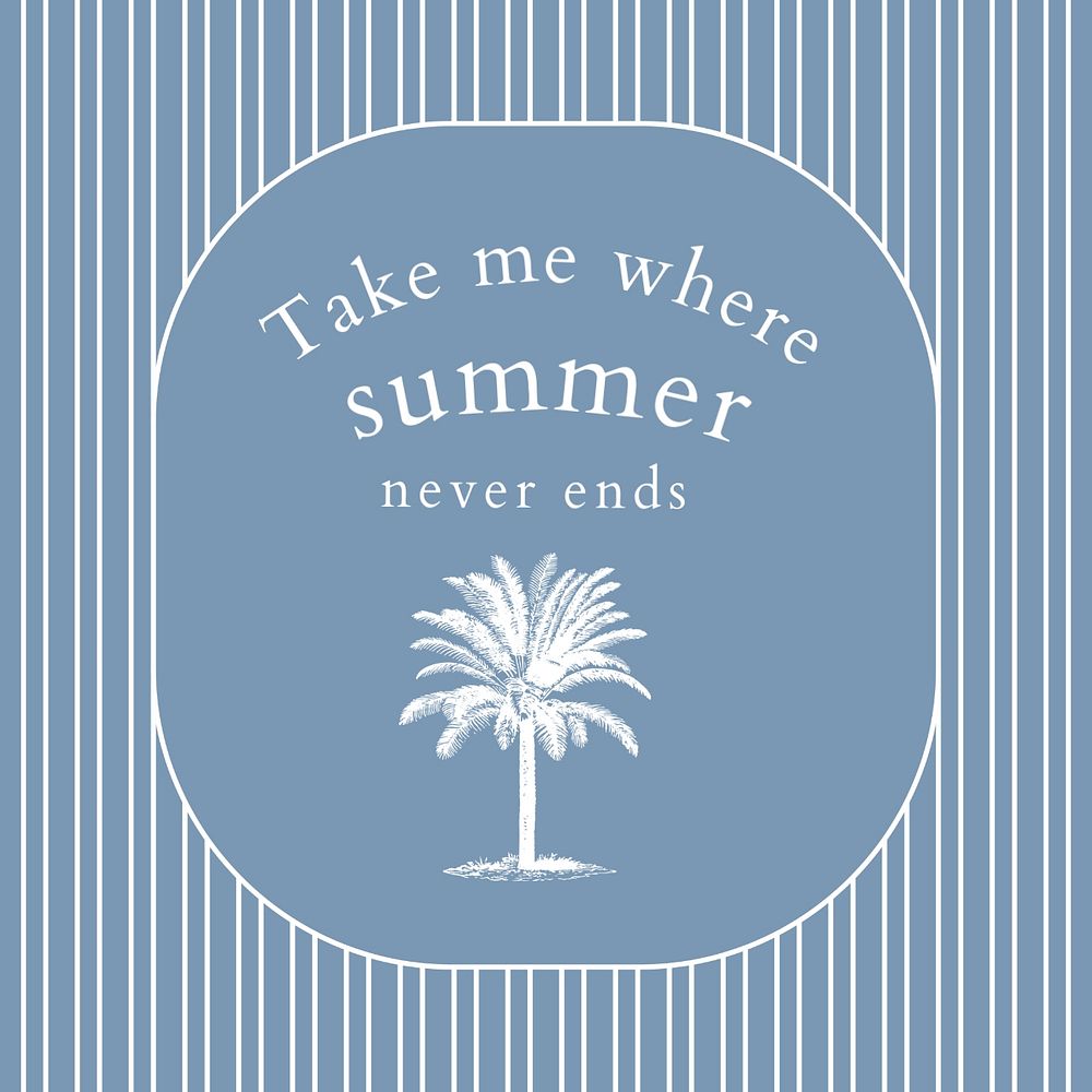 Vintage summer Instagram post template, editable text