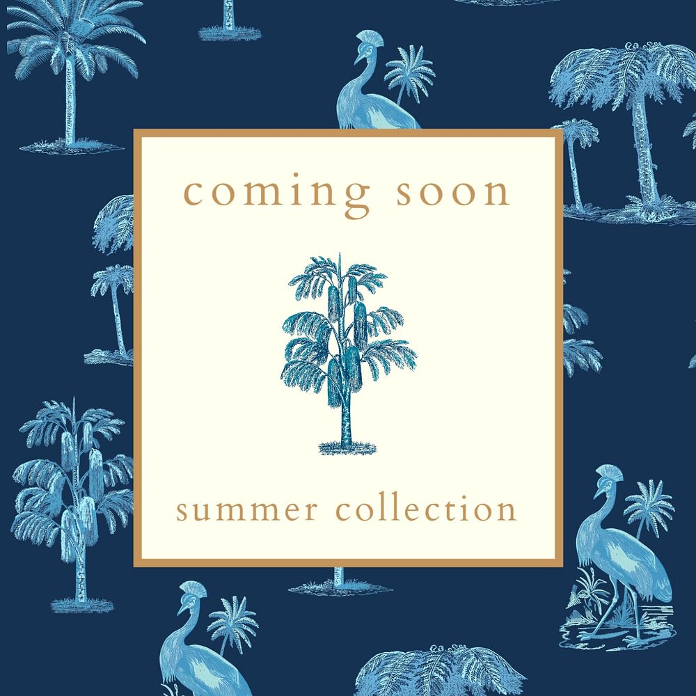 Summer collection Instagram post template, editable text