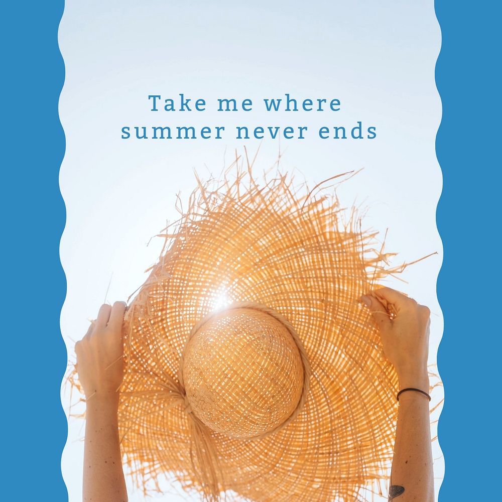 Beach quote Instagram post template, editable text
