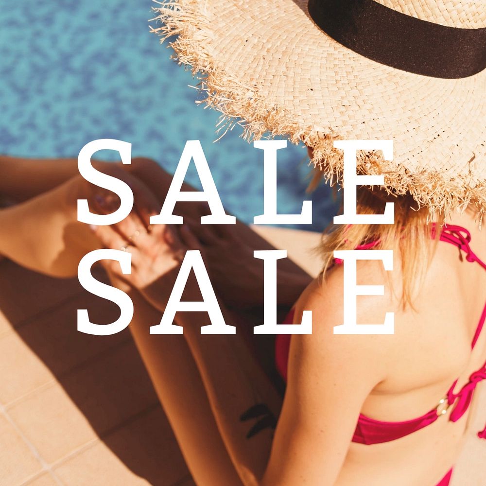 Summer sale Instagram post template, editable text