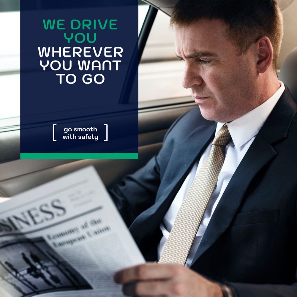 Driving service Instagram post template, editable design
