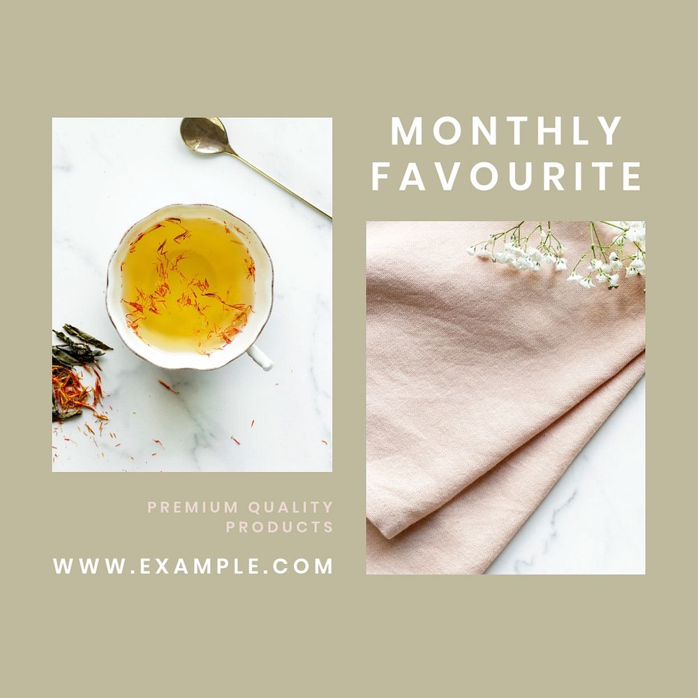 Monthly favourite Facebook post template, editable minimal design
