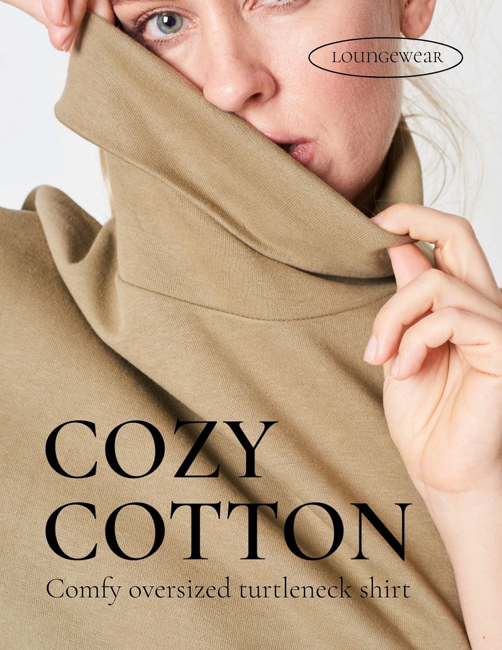 Autumn loungewear flyer template, editable brown design