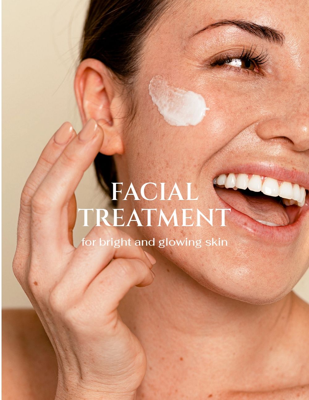 Facial treatment flyer template, editable brown design