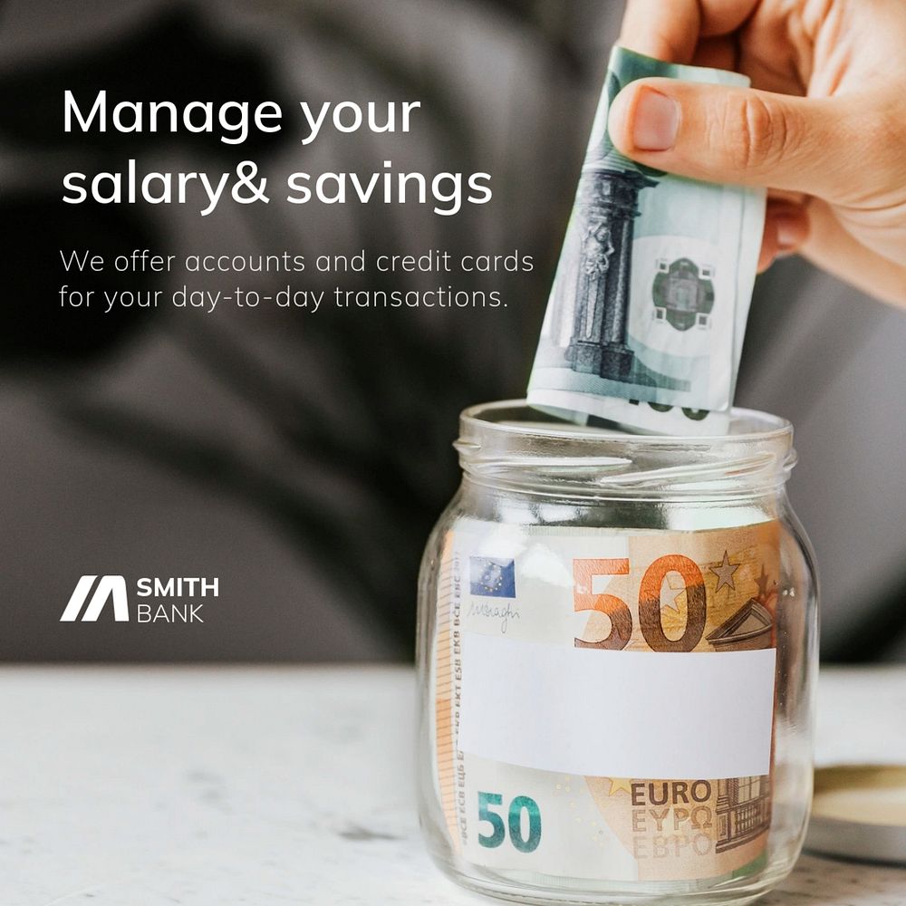 Money savings Instagram post template, editable design