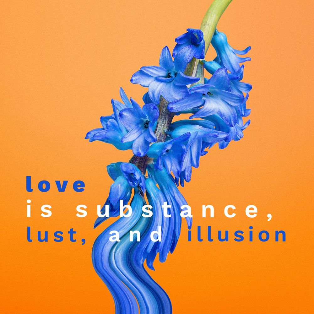 Romantic quote Instagram post template, surreal flower design