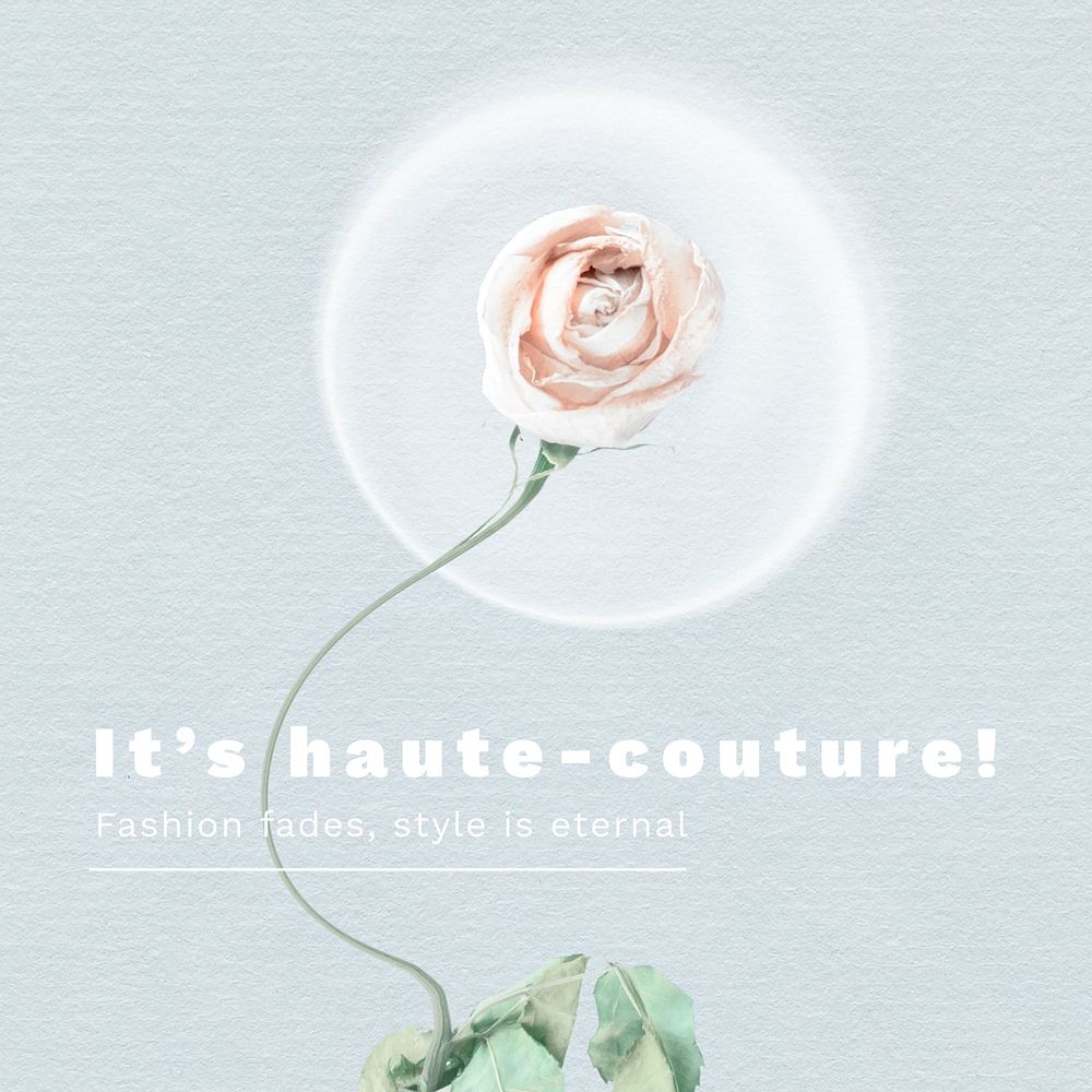 Fashion quote Facebook post template, surreal flower design