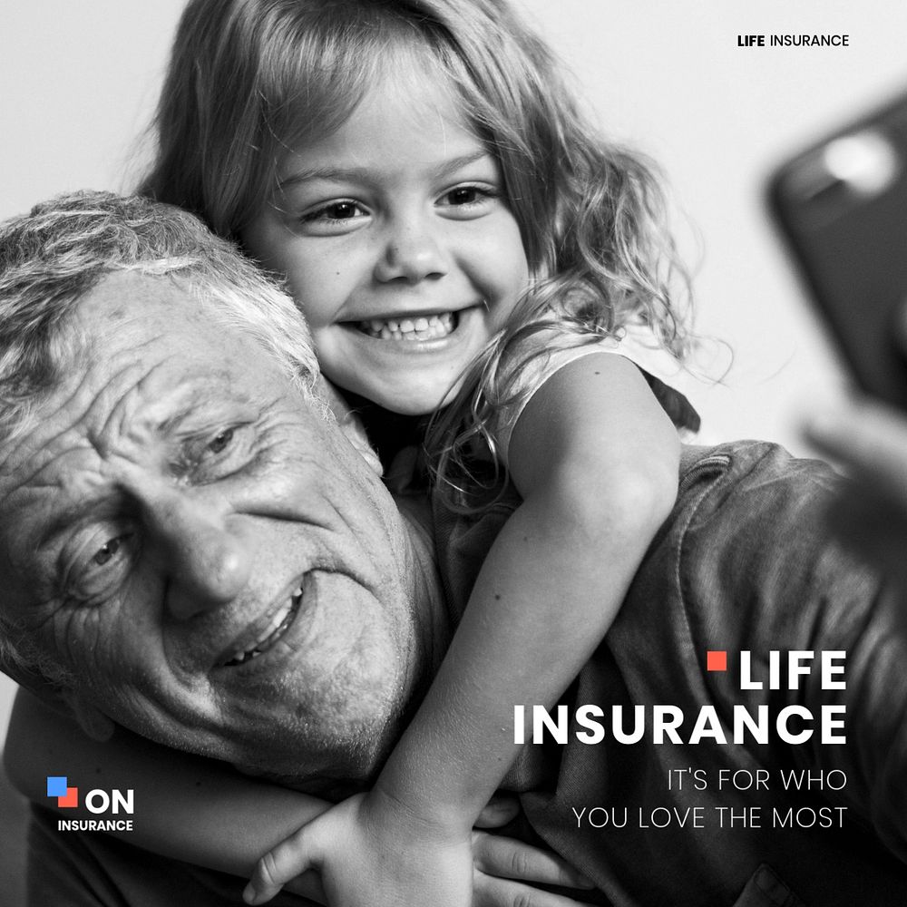 Life insurance Instagram post template, editable design