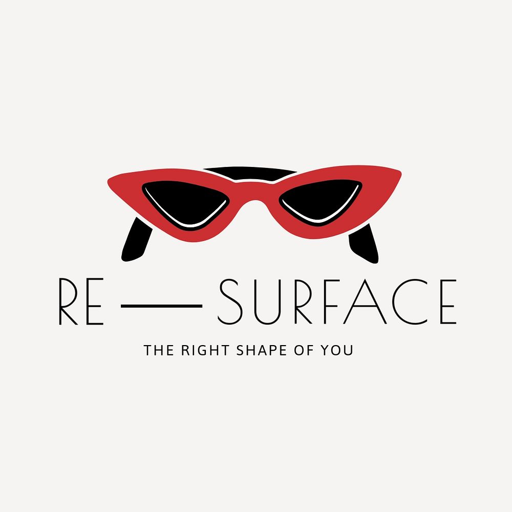 Sunglasses shop fashion logo template, editable branding design