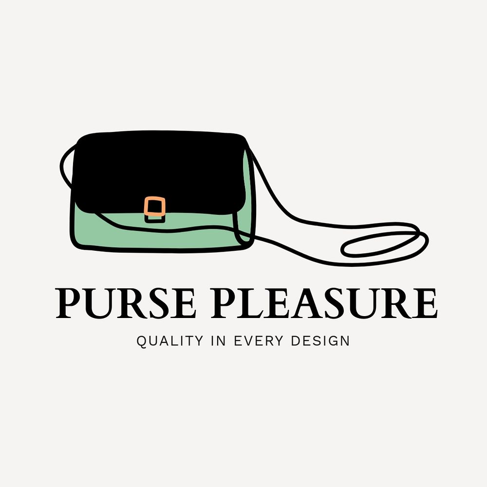 Purse shop fashion logo template, editable branding design