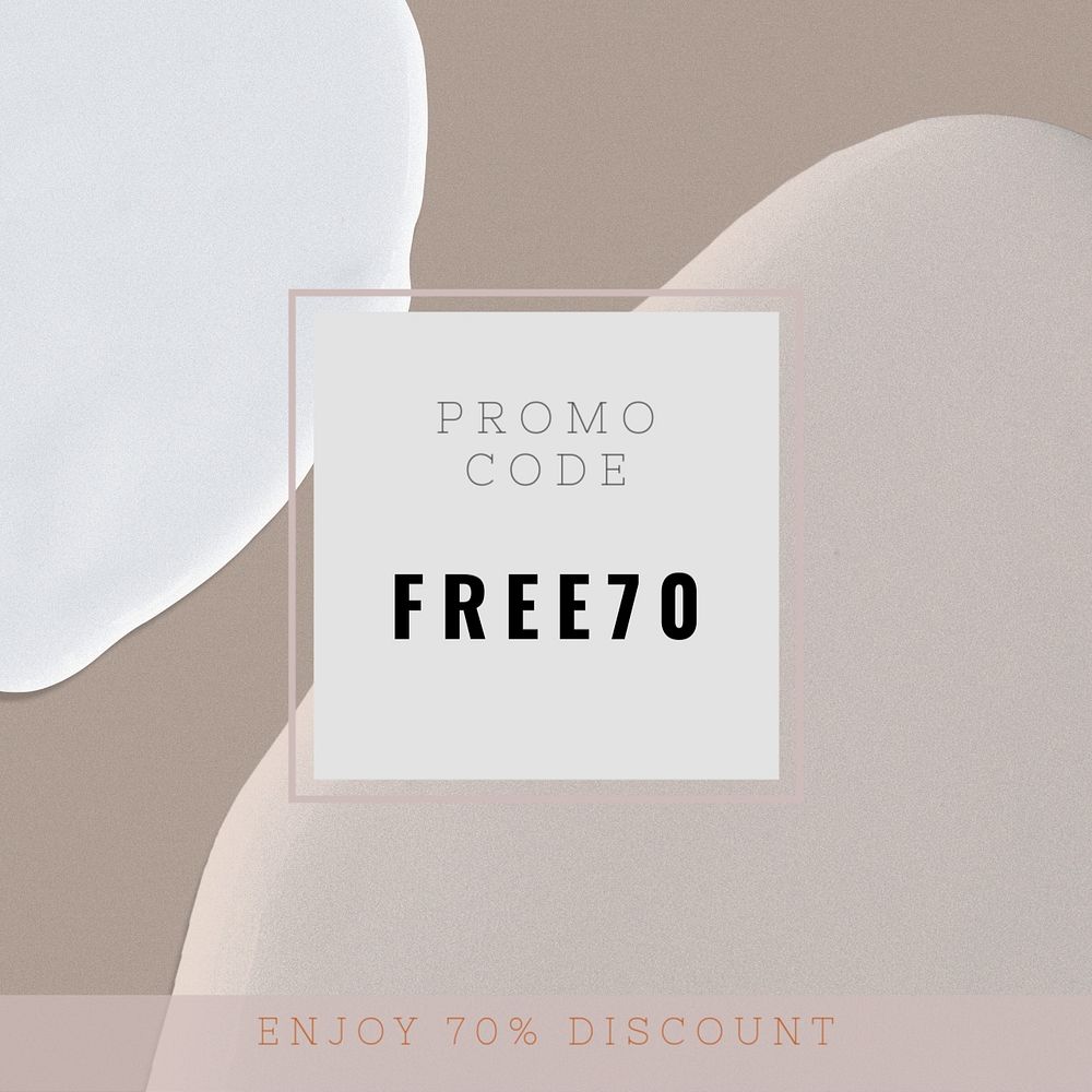 Promo code Facebook post template, feminine editable design