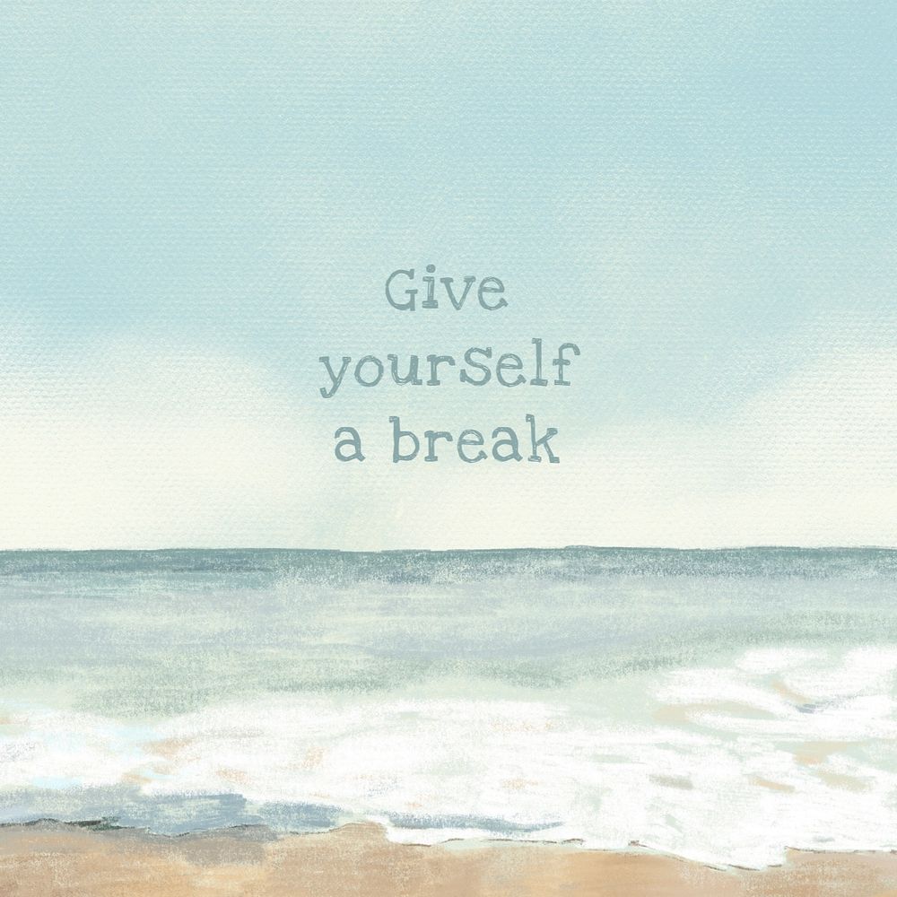 Relax quote instagram post template, outdoor illustration, editable text
