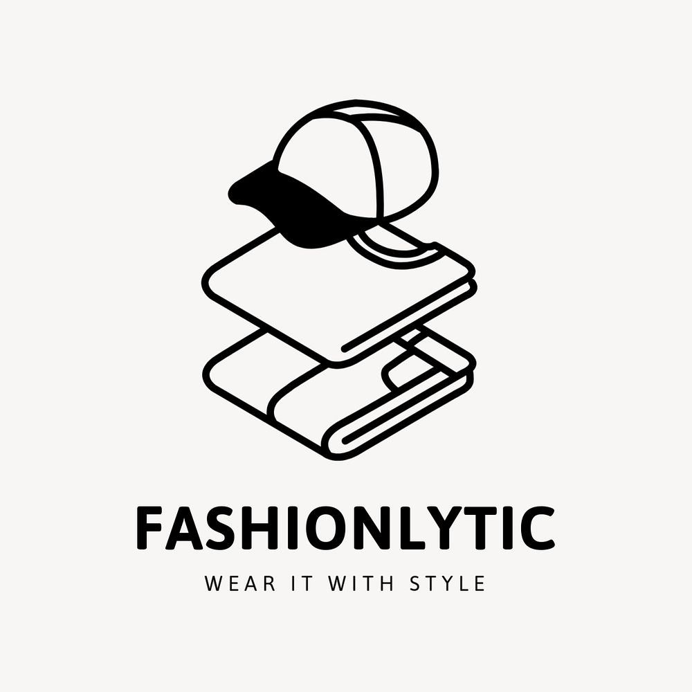 Clothing shop fashion logo template, editable branding design