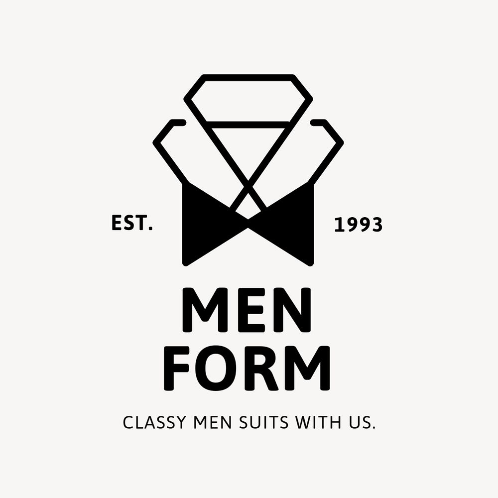 Clothing shop fashion logo template, editable branding design