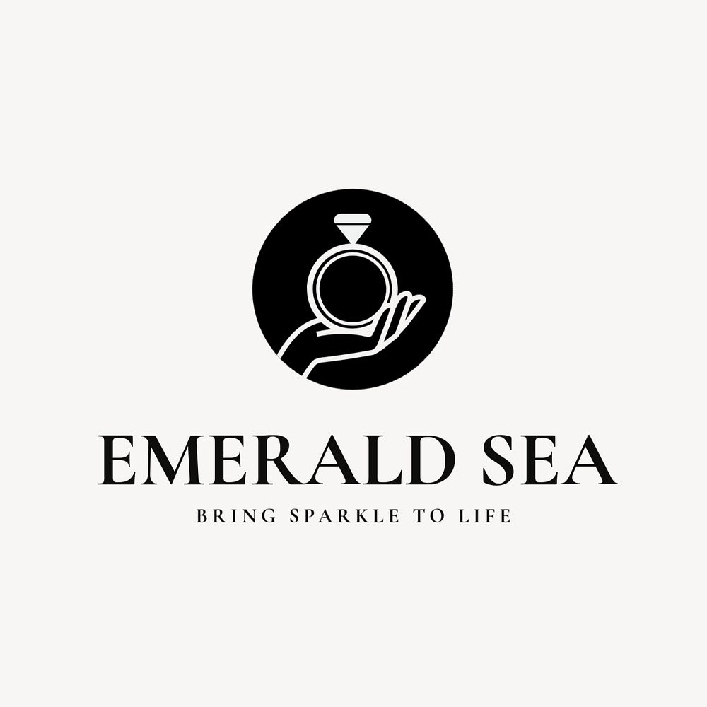 Jewelry shop fashion logo template, editable branding design