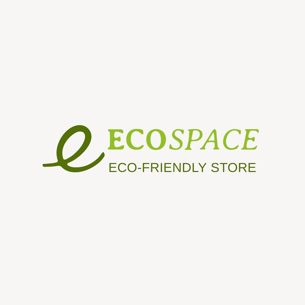 Eco-friendly store logo template, editable design