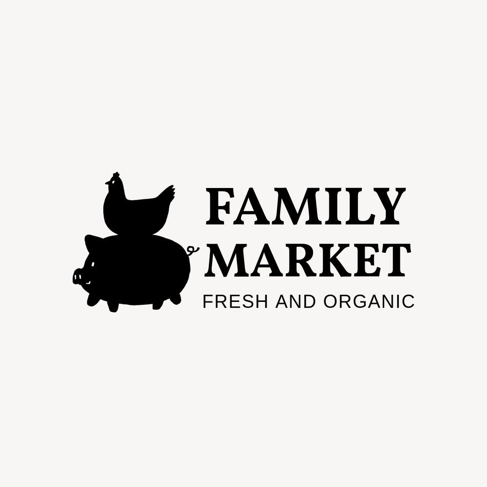 Organic food business logo template, editable design