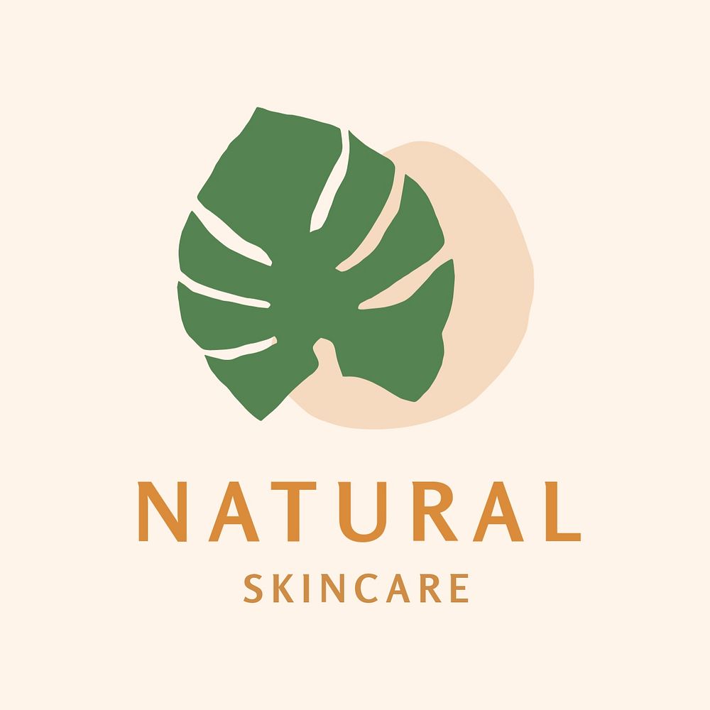 Natural skincare business branding logo, editable floral design