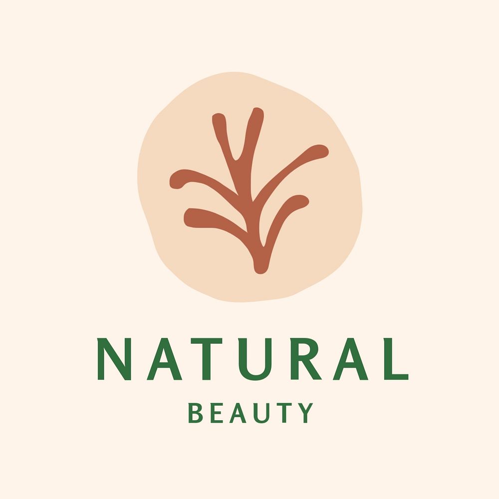Natural skincare business branding logo, editable floral design