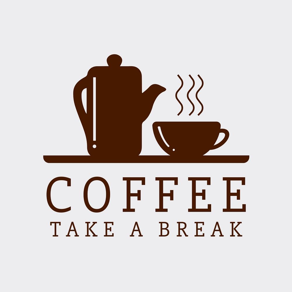 Coffee break logo business template, editable design