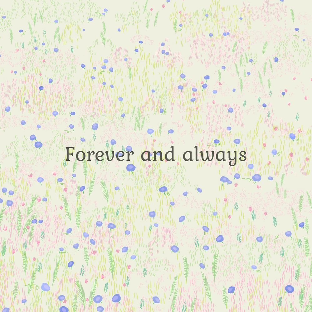 Love quote Facebook post template, floral editable design