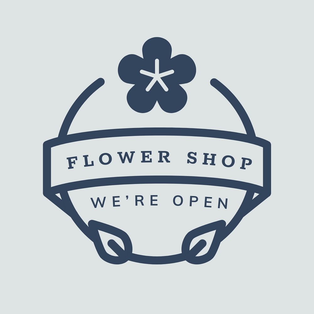 Flower shop logo business template, editable design