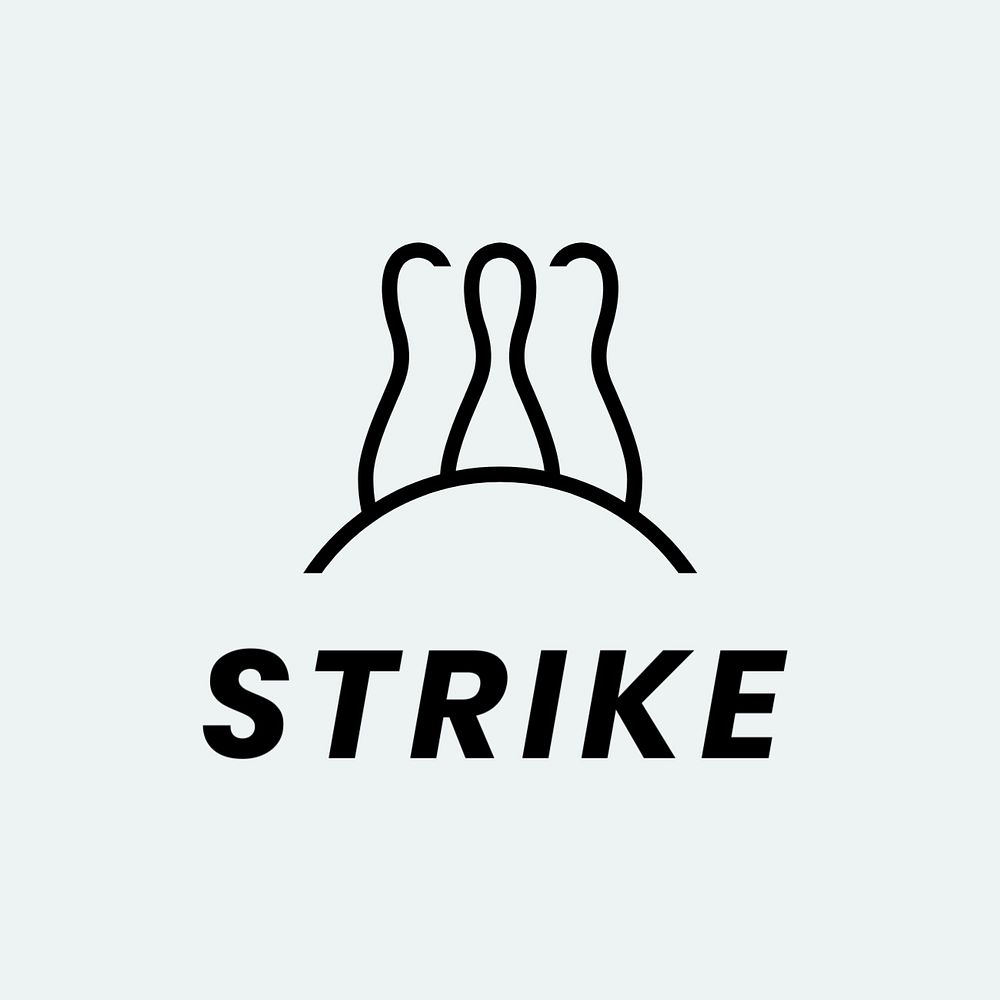 Bowling club logo template, minimal business branding, editable design
