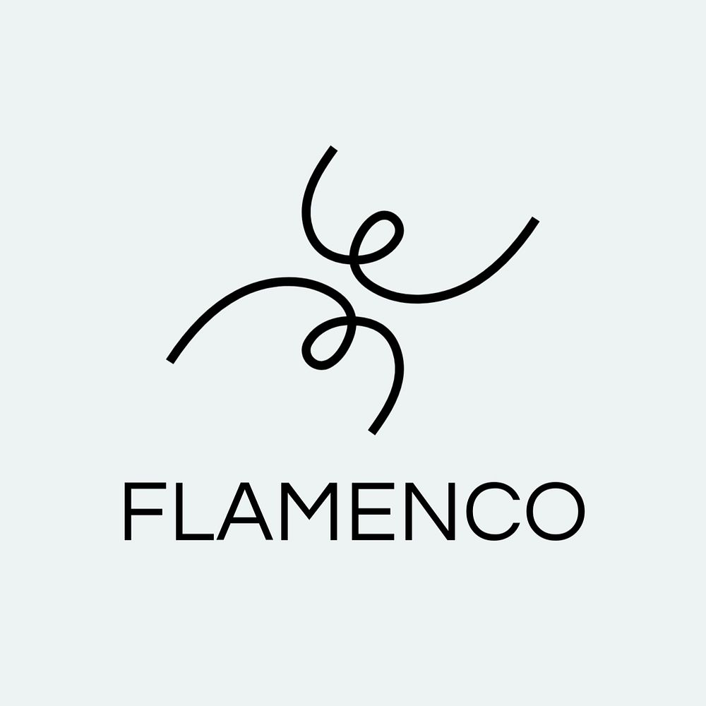 Flamenco dancing logo template, sports club, editable design